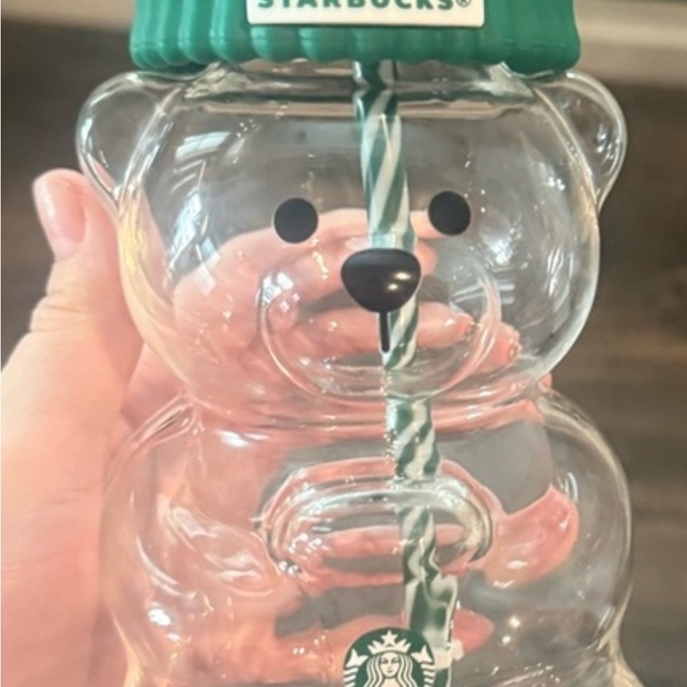 1 Starbucks Bear Tumbler with Green Knit Hat - Picture 3 of 4